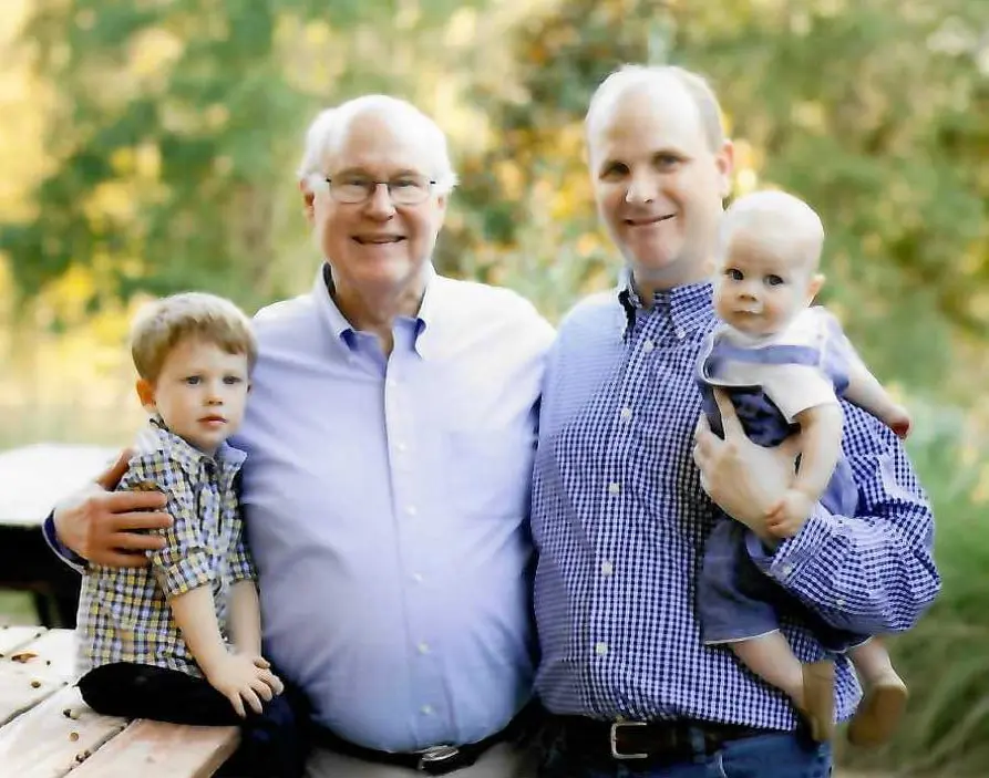 Three generations of the Batten family — Wise Batten with his son Wise Batten, Jr. and grandchildren